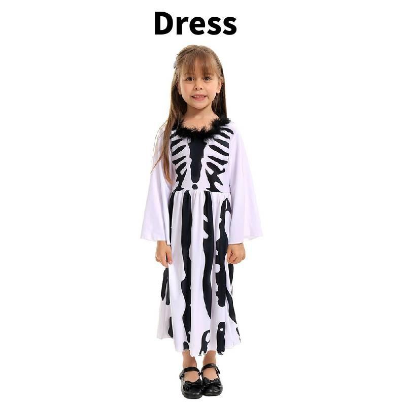 Костюм скелета для косплея ребенка на Хэллоуин и театрального представления