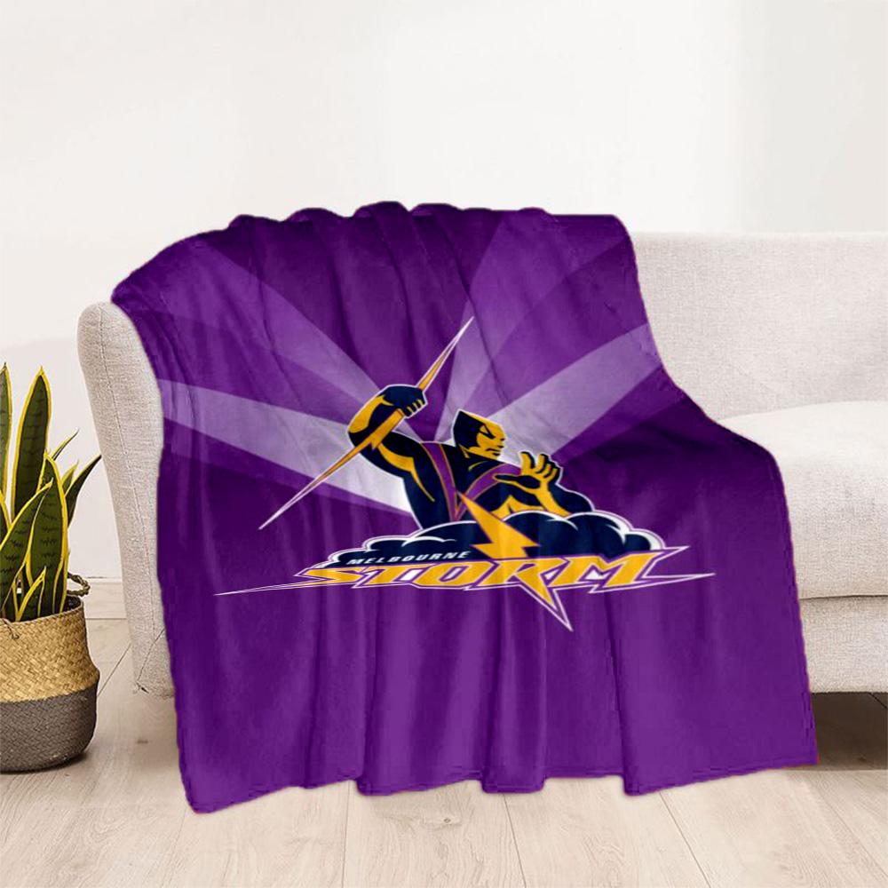 Melbourne Storm Team Logo blankets Suitable for sofas, travel, living rooms also a good gift for friends and family Suitable for all seasons.