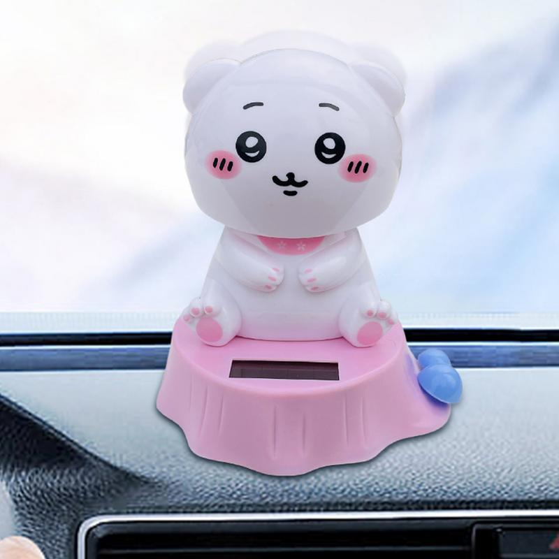 Милые куклы-болванчики на солнечных батареях, мультяшные фигурки с качающимися головками, украшения для автомобиля, украшения для салона автомобиля
