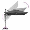 Roma Sun Umbrella with LED Light Strips Anthracite 351 x 250 x 253 cm