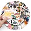50 картинок персонализированных милых кошачьих мультяшных дудл наклеек для украшения блокнота, чемодана, автомобиля, самоката