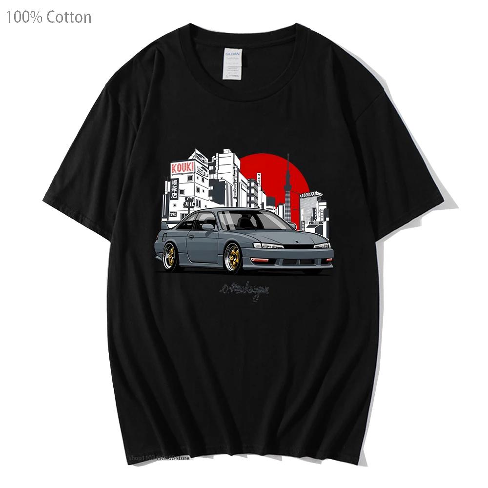 Аниме Initial D JDM Автомобильные Футболки Гоночный Автомобиль Mazda RX7 Футболки Мужские Футболки Женские Топы Модная Уличная Одежда Хлопковая Футболка