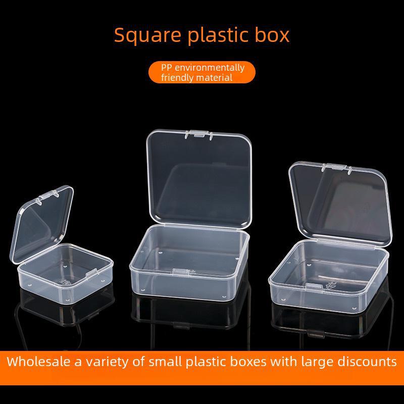 Квадратный прозрачный пластиковый контейнер для хранения для нейл-арта, украшений и серег