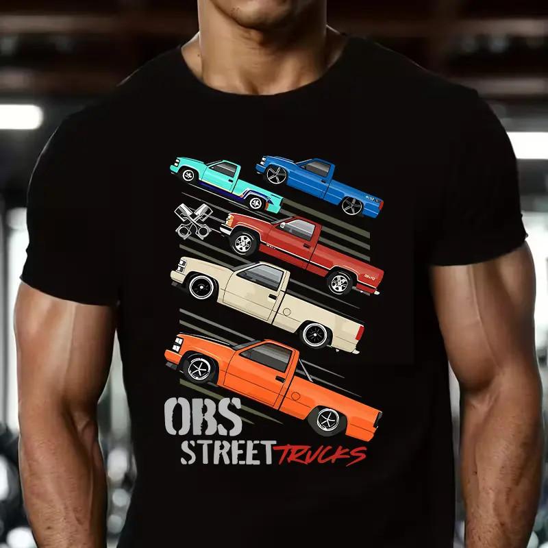 Fabric OBS Style Graphic Tee Streetwear Outfits Men Casual Shirt