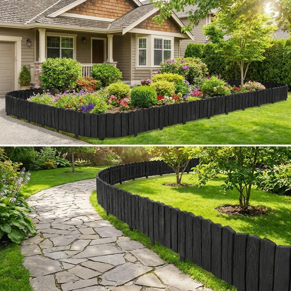 3pcs Plastic Material Decorative Fence Panels Imitation Stone Texture Landscape Barrier Yard Patio
