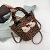 New Retro Leopard Print Bag Cute Shoulder Messenger Bag Women's Casual Cartoon Shoulder Bag Tote Bag Women's Bag