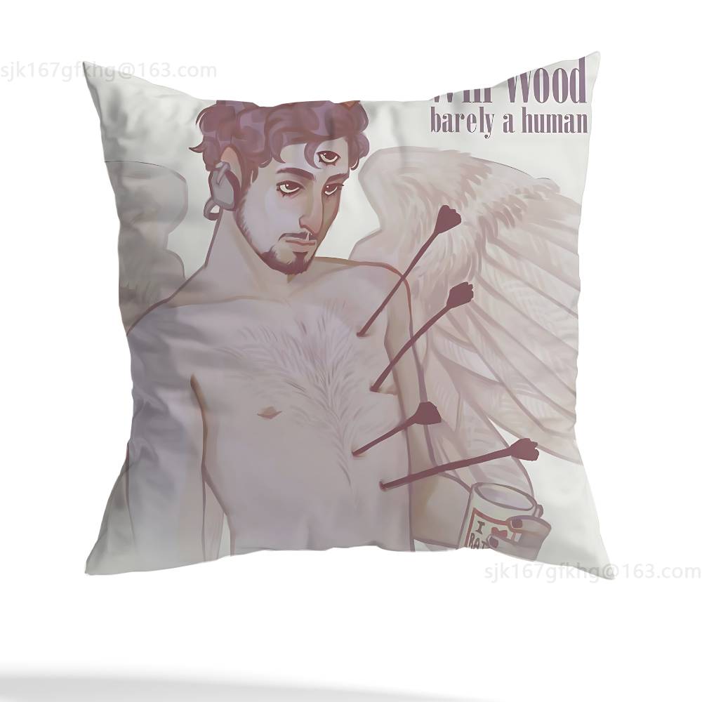 W-Will Wood Pillow Case Sofa Living Room Bedroom Headboard Backrest Cushion Square Cushion Nap Time