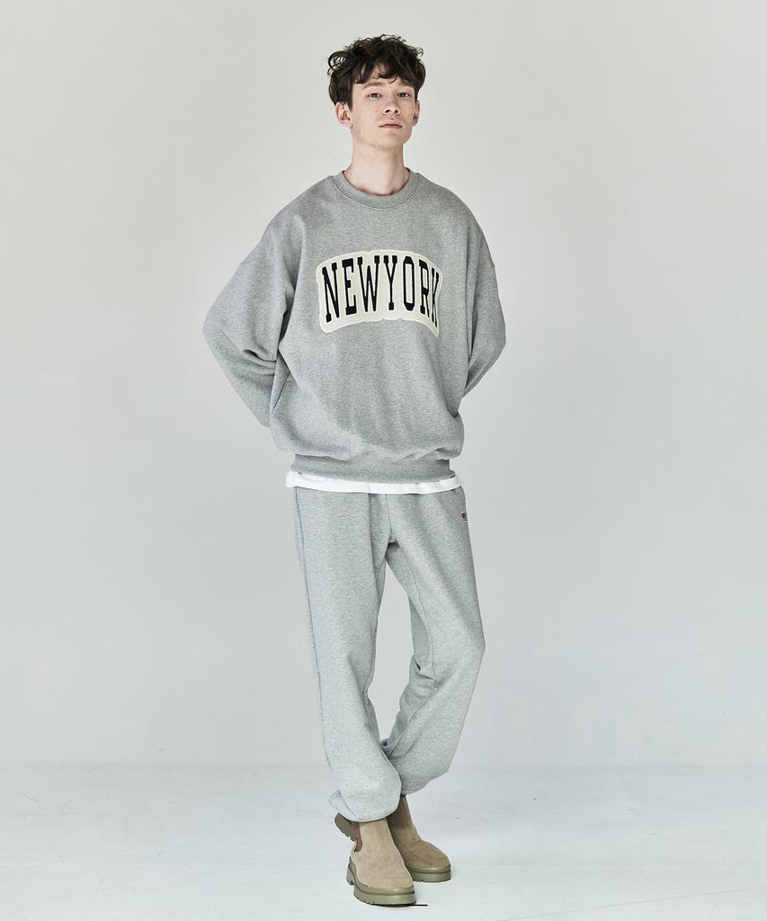PAPERBOY [Set] Chain New York Sweatshirt Setup - Melange