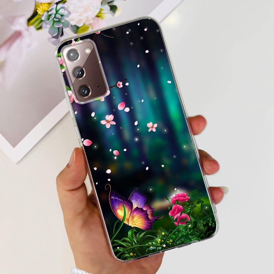 Чехол для Samsung Note 20 5G SM-N981B Популярный Цветок Тонкий Мягкий Силиконовый Чехол для Телефона для Samsung Galaxy Note20 Ultra 5G Funda Capa