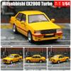 1/64 Mitsubishi Lancer EX2000 Turbo Миниатюрная модель Литой сплав Игрушечная машинка 1/64 JKM Классический автомобиль Свободные колеса Коллекция Подарок