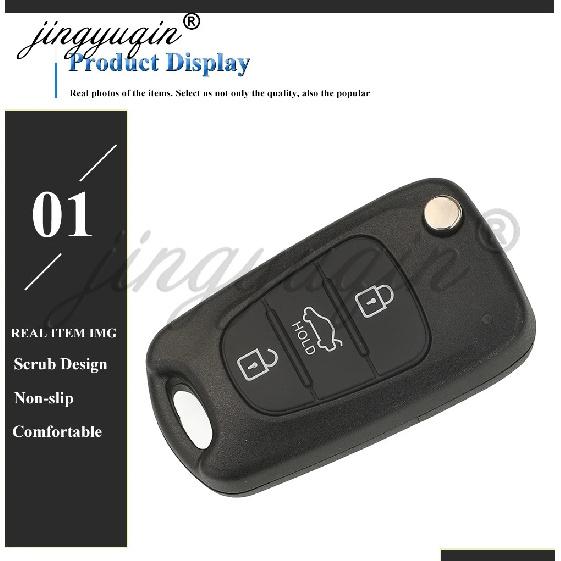 jingyuqin Flip HYN14 Remote Car Key Fob for i10 Avante 2010 2011 2012 2013 2014 2015 433Mhz FSK ID46 Chip 95430-0X010 HM-T030