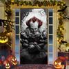 Halloween Horror Door Stickers Clown Skull Ghost Festival Door Cover Holiday Atmosphere Props Decoration Decoration Hanging Cloth