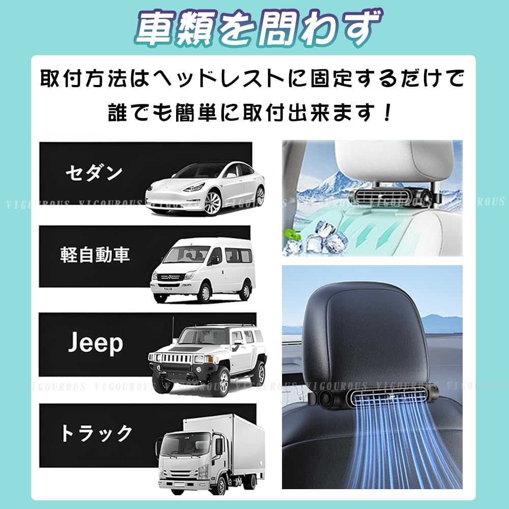 (Improved 2025 Model, 3,000 mAh, Cordless Usable) Car Fan, USB , 3 Levels of