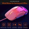 Ajazz AJ358 Gaming Computer Mouse RGB Transparent New Backlit Lightweight Pink AJ358 3D Optical Wired Laptop Desktop