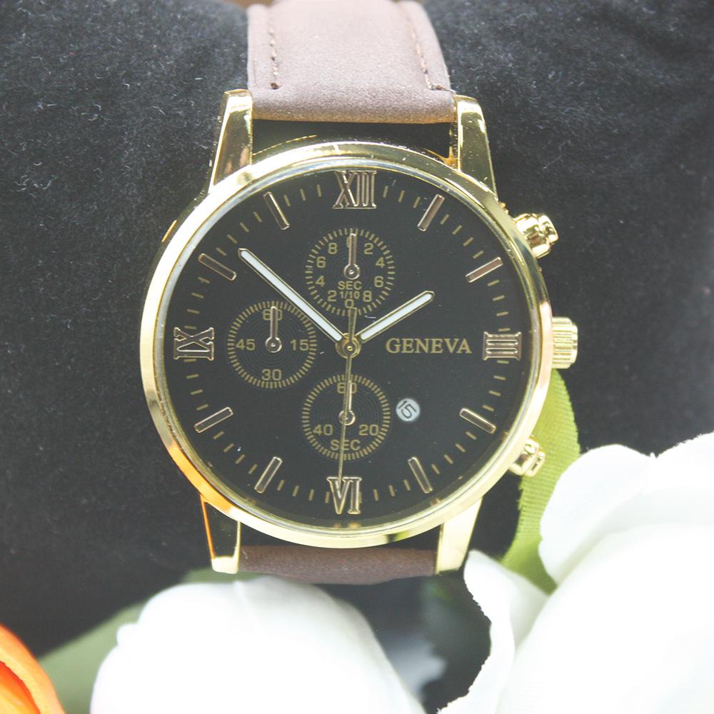 5 шт. набор стиль простые часы кожаный ремешок для часов круглый циферблат мужские роскошные кварцевые часы включают браслет коробка для деловой активности