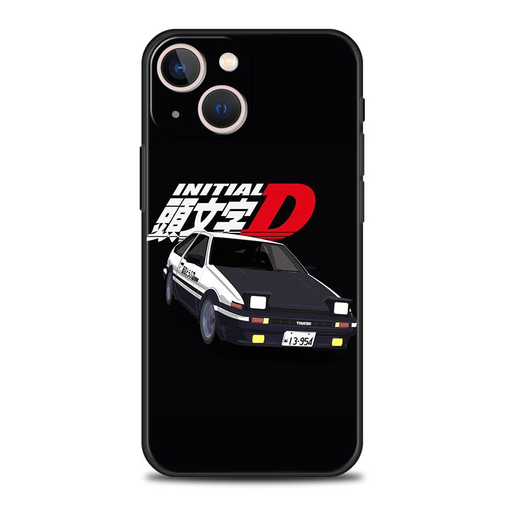 Initial D Car Phone Case Cover for iPhone 17 16 15 14 13 12 11 Pro Max 17 Air Plus Shockproof Soft TPU Shell Fundas Capas Coque