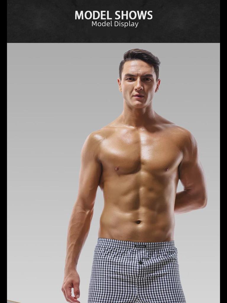 Мужские легкие хлопковые трусы-боксеры - удобные, дышащие пижамные шорты