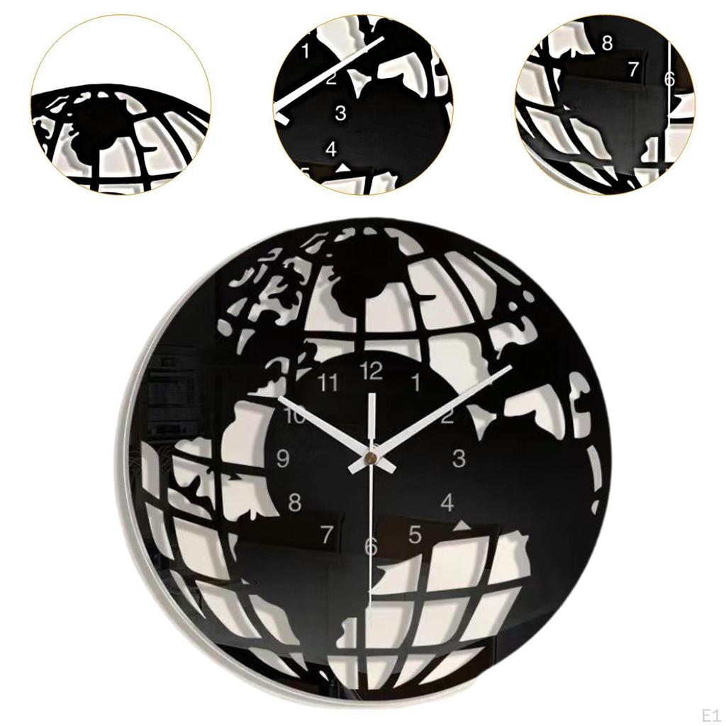 Акриловые настенные часы с рисунком карты мира, механизм, бесшумный, без тиканья, украшение для дома и столовой
