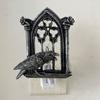 Halloween Crow Night Light Gothic Raven Birds On Church Arch Wall Sconce Light for Halloween Bedside Bedroom Living Room Decor