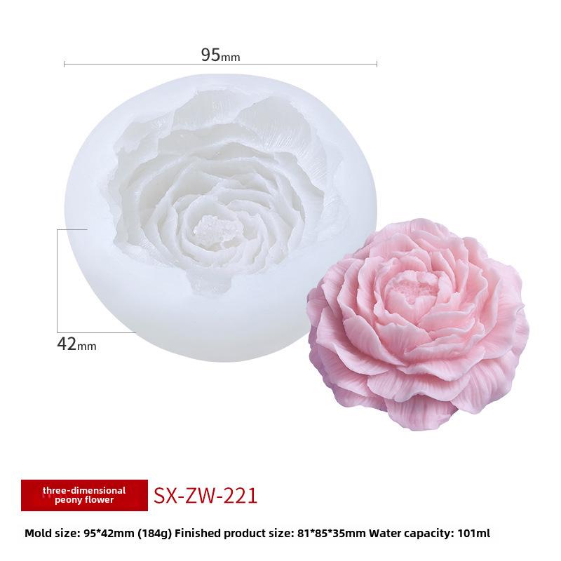 Sanxin Peony Silicone Mold for Epoxy, Candle, Cake, Soap, and Aromatherapy Decor.