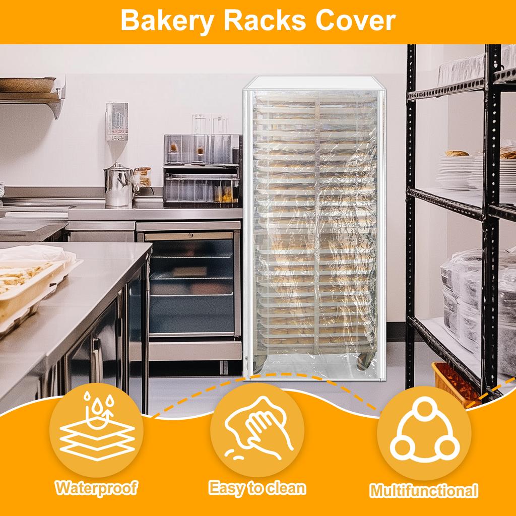 Чехол для противней для выпечки хлеба, прозрачный ПВХ, пылезащитный чехол для стеллажа для хлеба на 10/20 ярусов, с 4-сторонней молнией, для кухни, пекарни