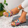 2024 летние тапочки для женщин, уличные шлепанцы, балетки, новые красочные корейские тапочки, женские сандалии, туфли без застежек, большой размер 42