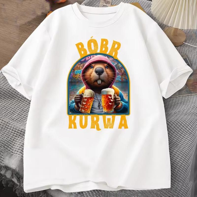 Футболки из хлопка Bóbr Kurwa Gladiator для женщин-унисекс Футболка с рисунком The Glory of Rome Футболка Bober Beaver Boberek Футболка Casual Tees