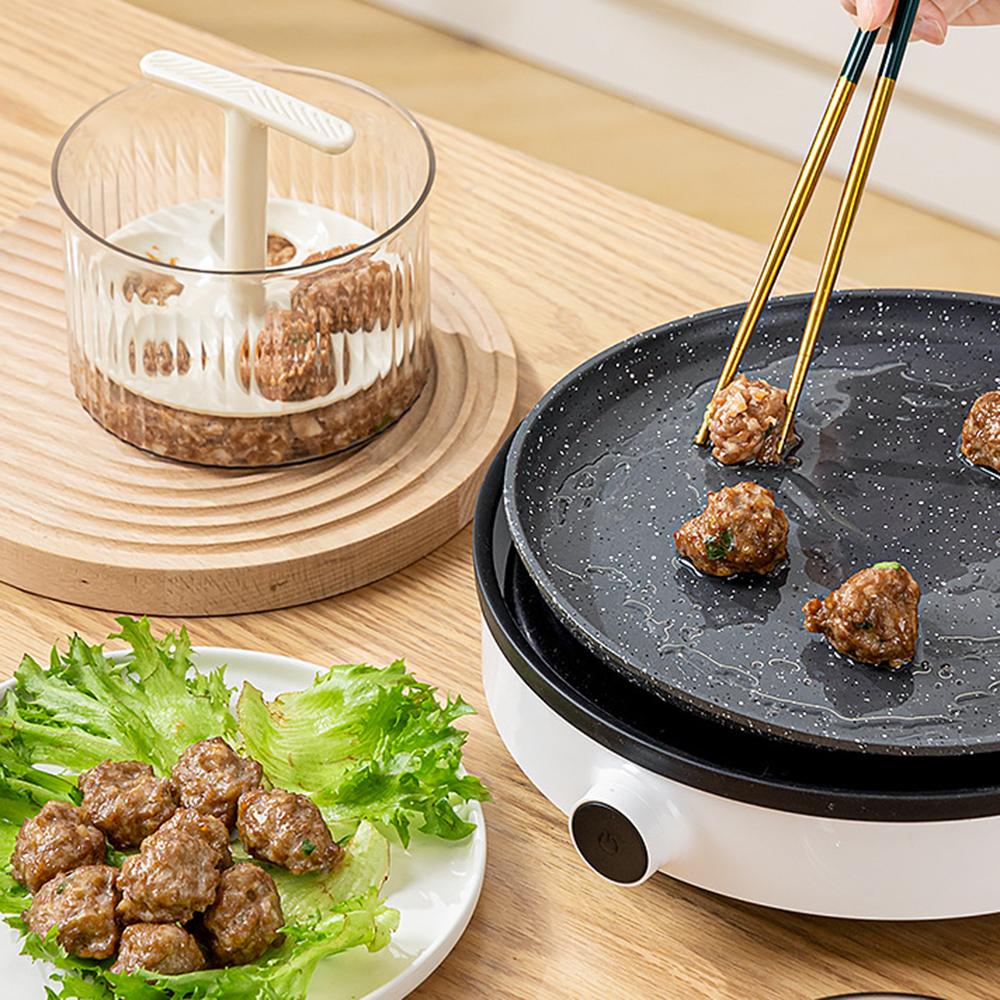 Инструмент для приготовления фрикаделек своими руками, Бытовая ручная машинка для формирования фрикаделек с контейнером для рыбных/креветочных шариков, Экономящий время инструмент для приготовления фрикаделек