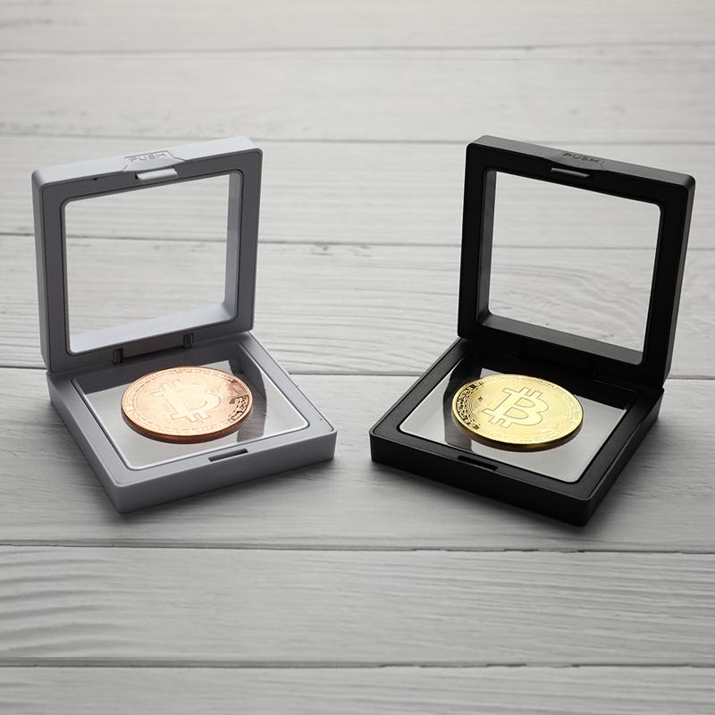 Памятная монета Bitcoin Bit Coin Litecoin Ripple с подставкой