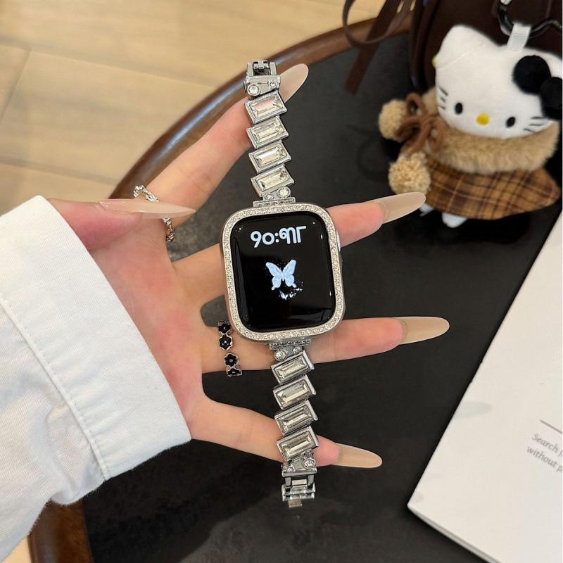 Совместимый металлический ремешок со стразами для Huawei GT654, Xiaomi 9 Pro, Apple iWatch 11