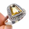 Natural Citrine Gemstone Handmade 925 Solid Sterling Silver Gift Ring S.8 U3q12