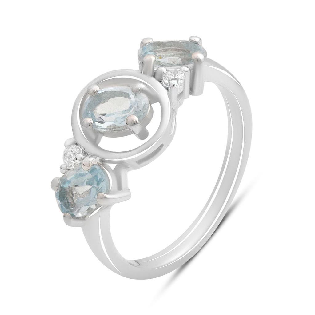 Серебряное кольцо с натуральным топазом 1.707ct, вес изделия 3,08 гр (2194521)