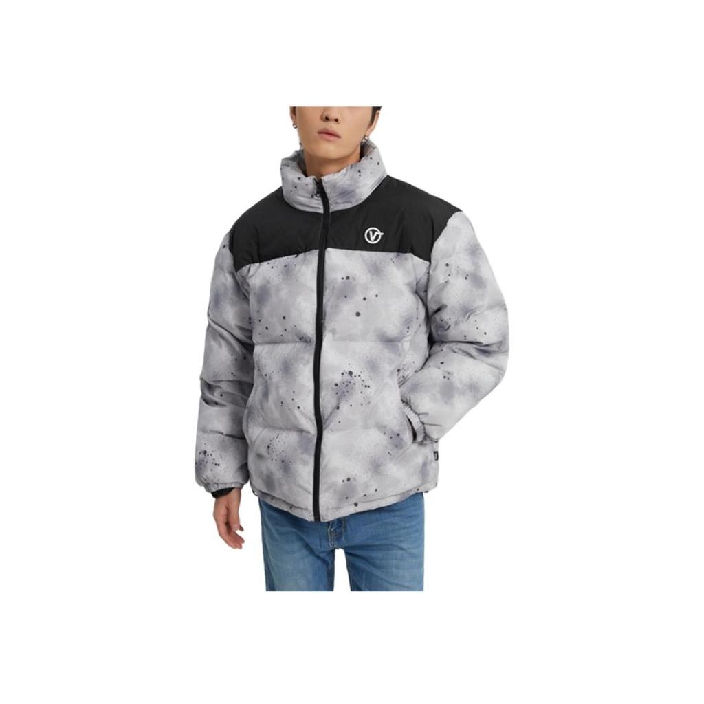 Vans Куртка-пуховик с нашивкой-логотипом и воротником-стойкой, с брызгами, серая VN0A7YK1YC9