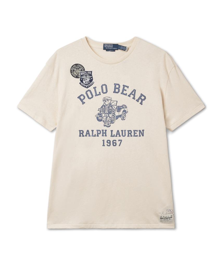 POLO RALPH LAUREN Классический крой Футболка-поло с принтом Медведь Ральф Лорен - Белый