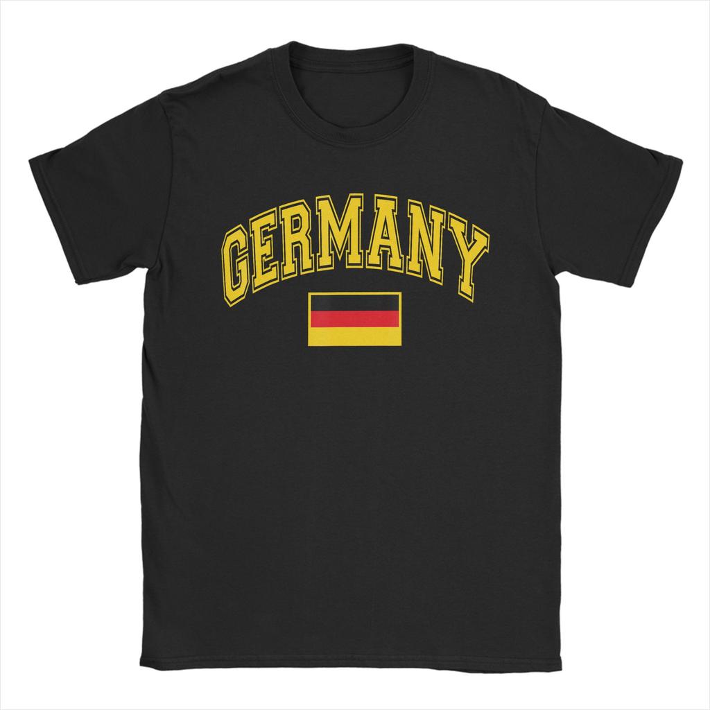 Мужские футболки Германия Deutschland Немецкий флаг Забавные Чистый хлопок Футболки с коротким рукавом Футболка Круглый вырез Одежда Уникальные