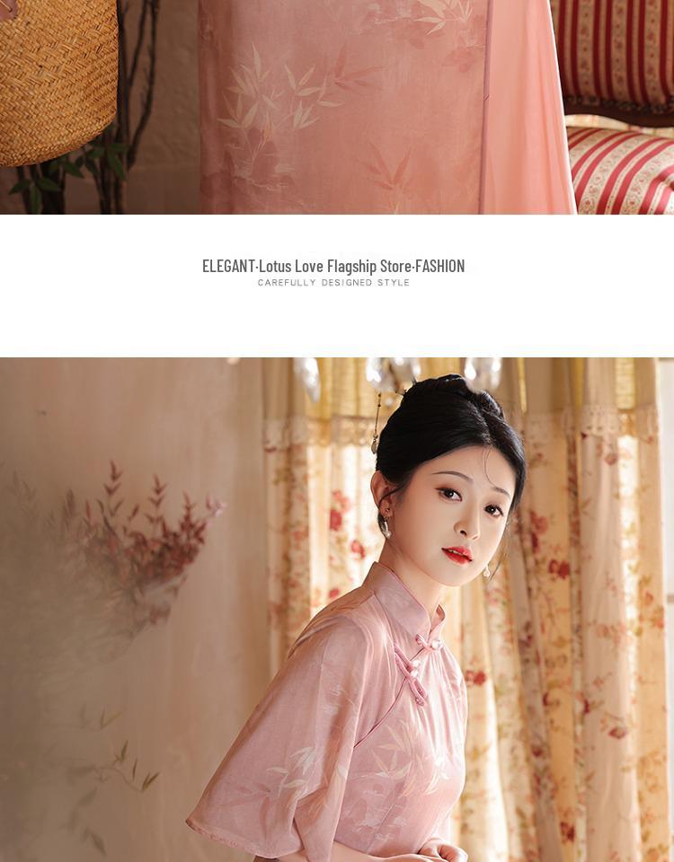 Орхидеево-зеленое летнее ципао 2025: Ао Дай в китайском стиле для молодой девушки на проводы в колледж