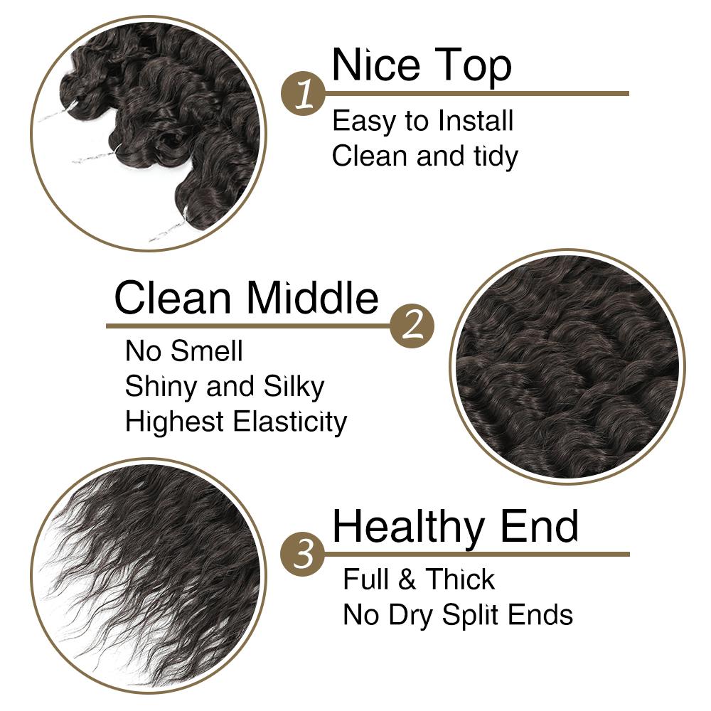 For Twist Crochet Synthetic High-Temp Machine Double Weft 22 Inches 300g 3Pcs/Lot#1B #4 BUG2 Water Wave Extensions Braid