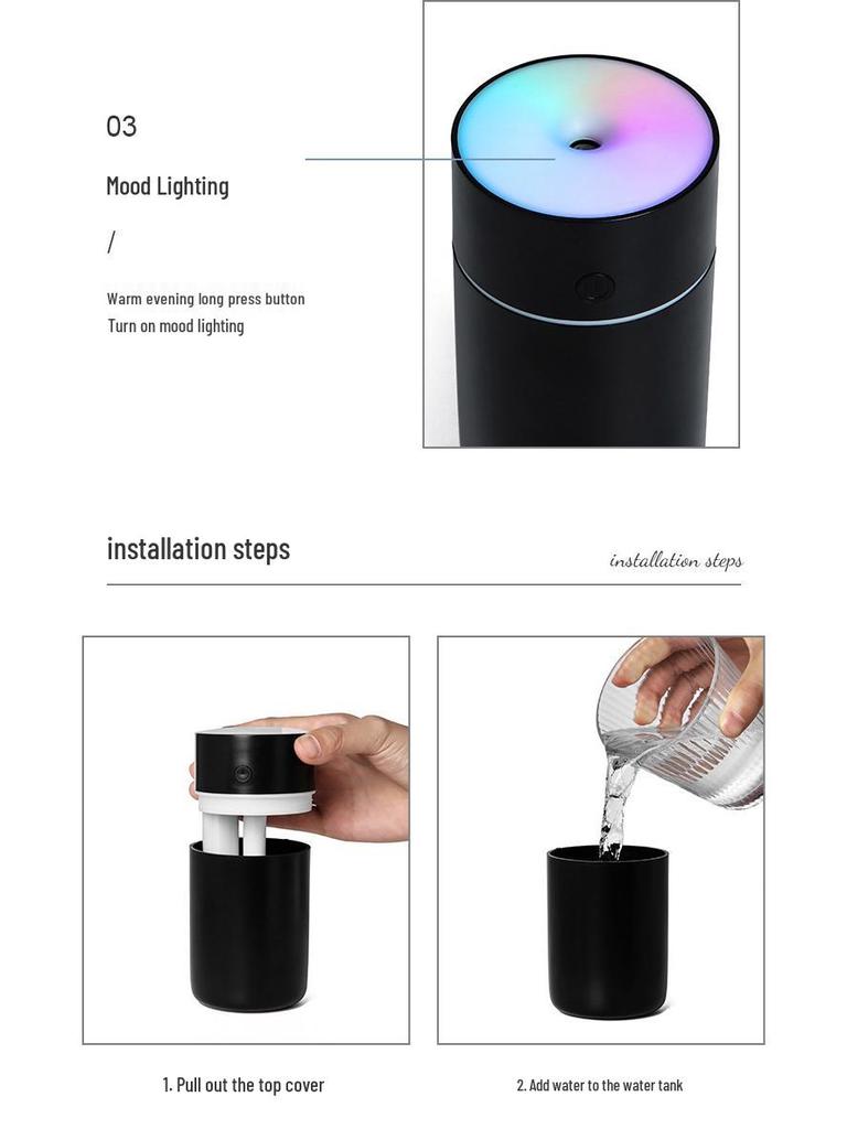 Rechargeable Mini Colorful Cup Humidifier for Home & Car Aromatherapy
