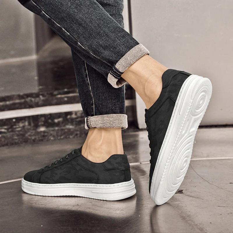 Genuine Leather Men's Casual Shoes High Quality Men's White Shoes 2024 Fashion Comfortable Male Flats Large Size 37-46 Men Shoes