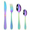 Rainbow Tableware Stainless Steel Flatware Cutlery Set Dinner Fork Knife Coffee Spoon Kitchen Dinnerware Silverware Set