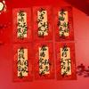 6Pcs Red Envelope 2024 Dragon Year Red Envelopes Cartoon Design Spring Festival Red Bag for New Year Festive