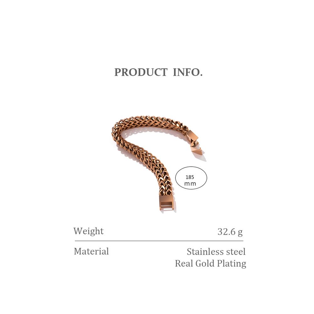 Yhpup 18 каратный позолоченный браслет из кубинской цепи из нержавеющей стали с золотым покрытием и тяжелой металлической текстурой для женщин