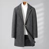 Осенне-зимний средний и длинный шерстяной тренчкот для среднего и молодого возраста, утепленная повседневная куртка для бизнеса