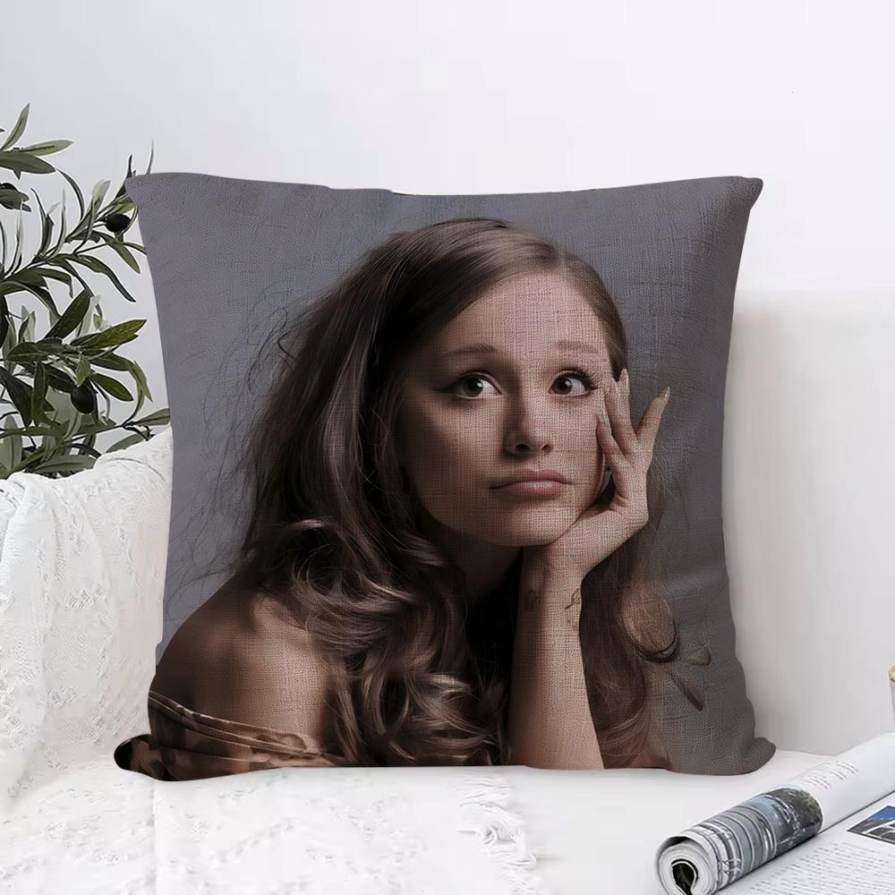 Ariana Grande Cushion Cover Breathable Linen Pillow Cover SkinFriendly Home Decor Pillowcase with Hidden Zipper