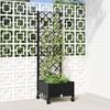 Planter with Trellis and Wheels Black 40 x 40 x 131.5 cm
