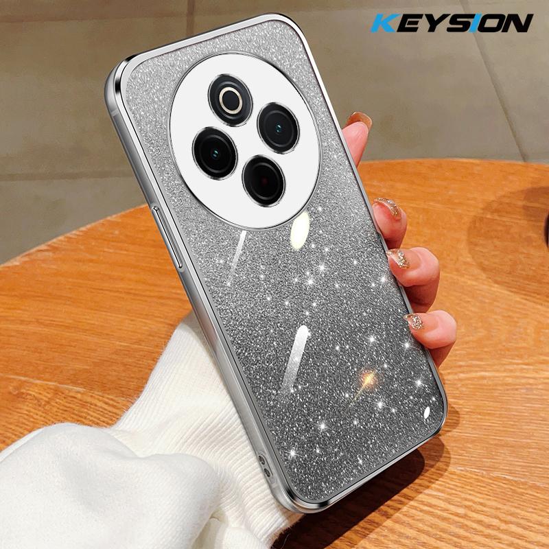 KEYSION Роскошный чехол-бампер с покрытием и блестками для IQOO Z10 5G, прозрачный, из мягкого ТПУ, противоударный задний чехол для IQOO Z10