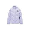Pattern Printed Zipper Thickened Warm Letter Solid Color Polo Collar Down Jacket Women Outerwear Fresh-Purple 162248903-4
