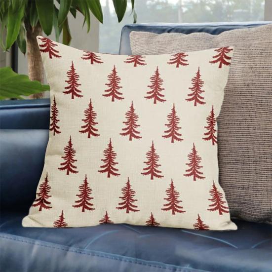 45x45СМ Наволочка на декоративную подушку с рождественской елкой, Наволочка с принтом рождественской елки, Домашняя гостиная, Спальня, Диван, Кровать, Декоративная квадратная наволочка