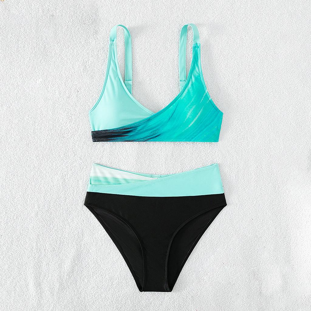 2026 Корейские купальники с высокой талией, комплект из двух предметов, купальник, элегантный женский купальный костюм, раздельный, для пляжного клуба, вечеринки, женская одежда