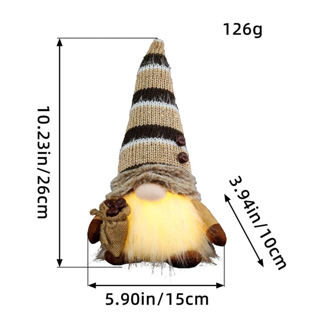 Кукла Рудольф и украшения в виде гномов без лиц с огоньками и пайетками для Рождества